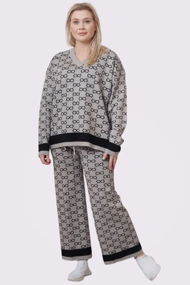 Jacquard Pattern Knitted Soft Feel Co-Ord Set