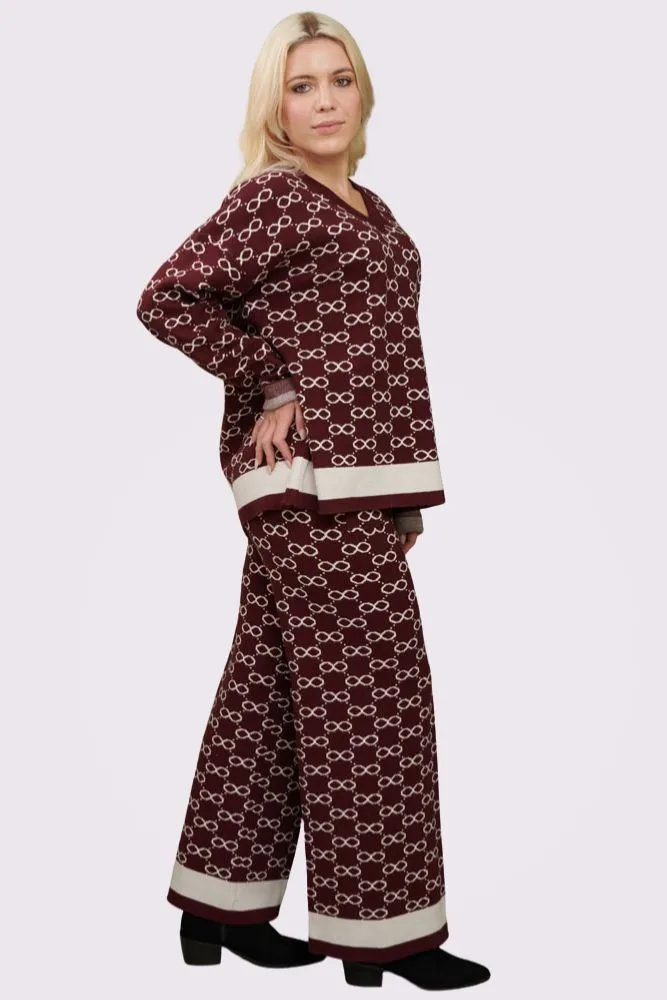 Jacquard Pattern Knitted Soft Feel Co-Ord Set