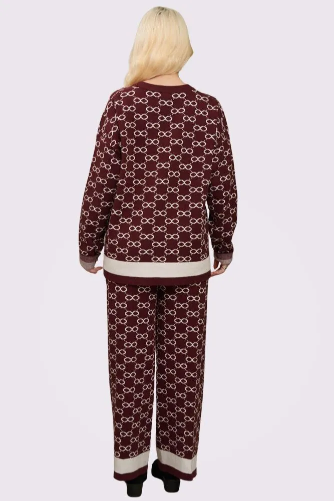 Jacquard Pattern Knitted Soft Feel Co-Ord Set