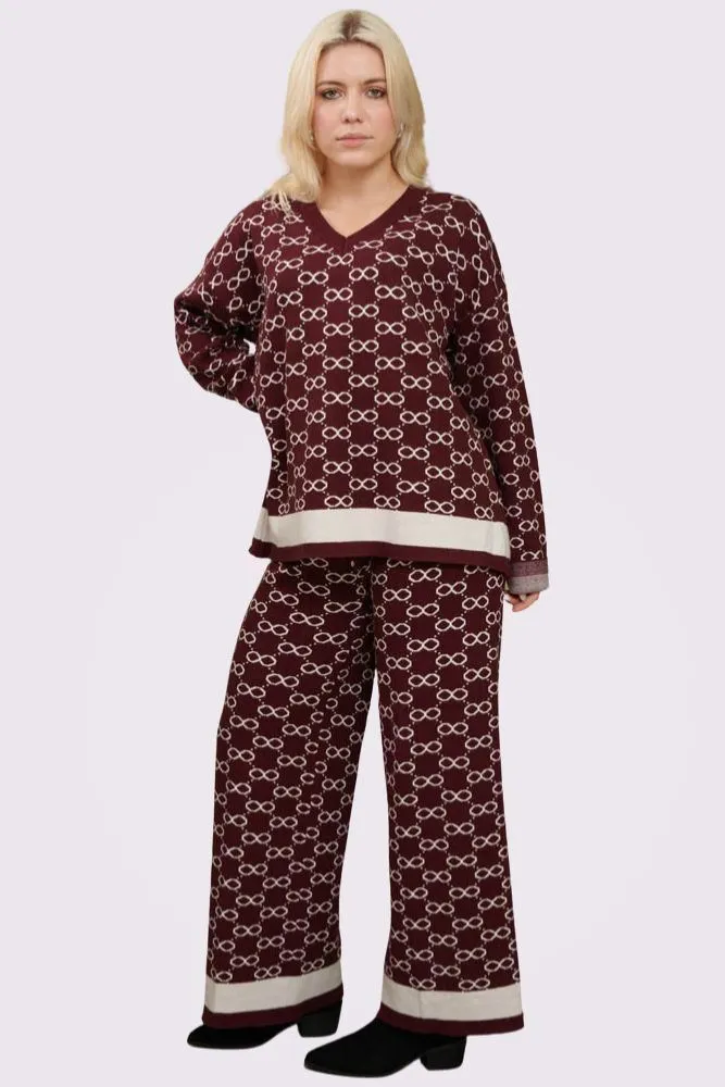 Jacquard Pattern Knitted Soft Feel Co-Ord Set