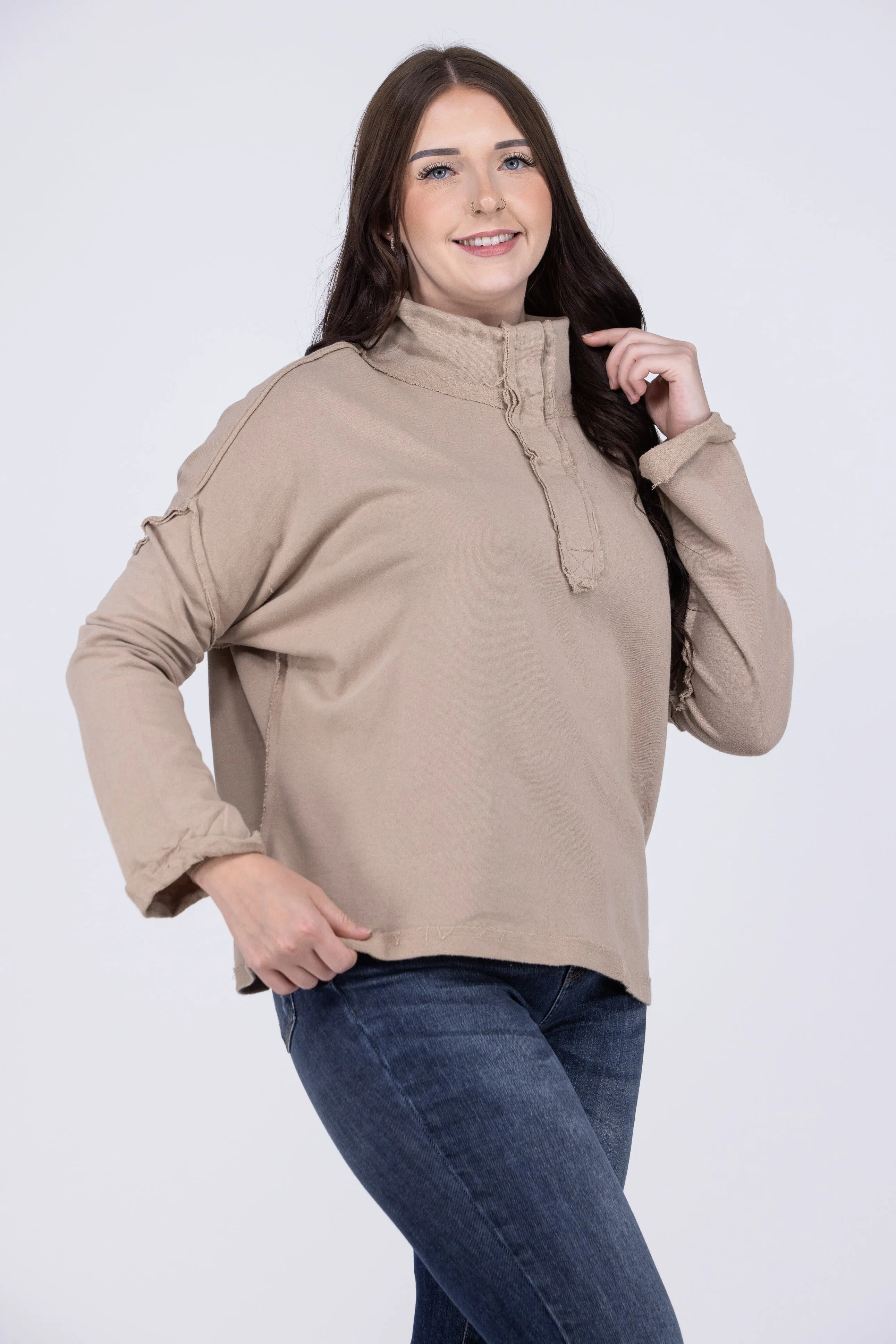 Just Go With It Long Sleeve Pullover