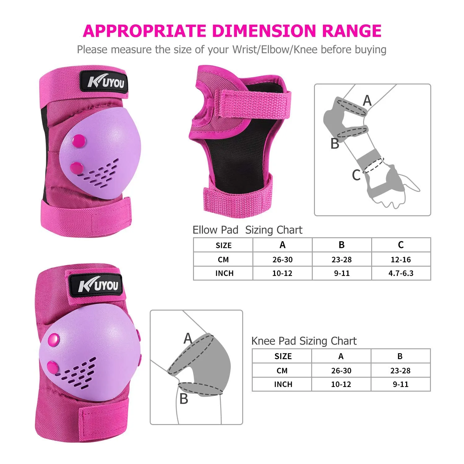 Kids Youth Knee Pad Elbow Pads Wrist Guards