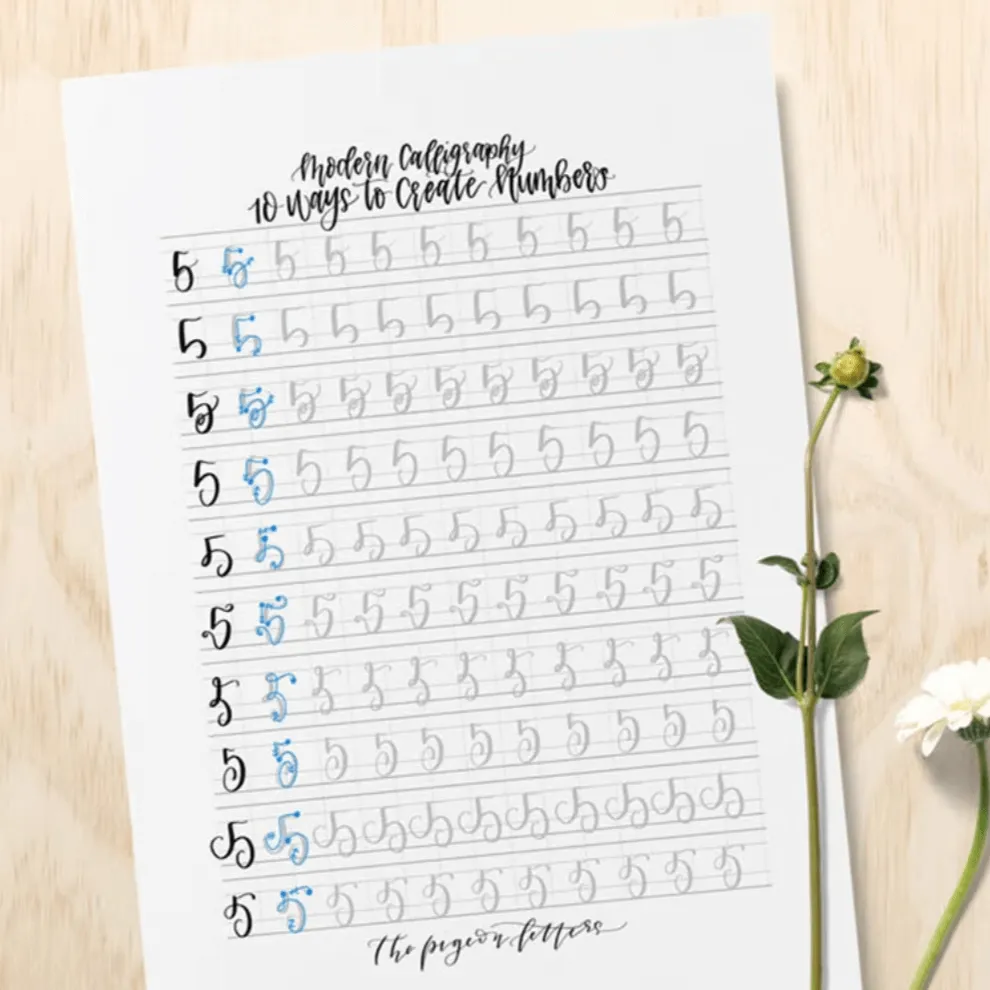 Lettering Practice Sheets - 10 Ways to Create Numbers