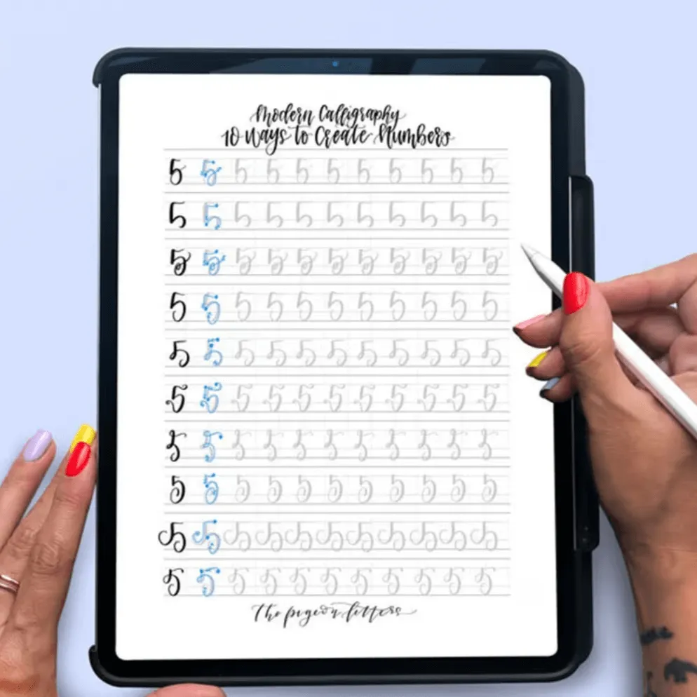 Lettering Practice Sheets - 10 Ways to Create Numbers