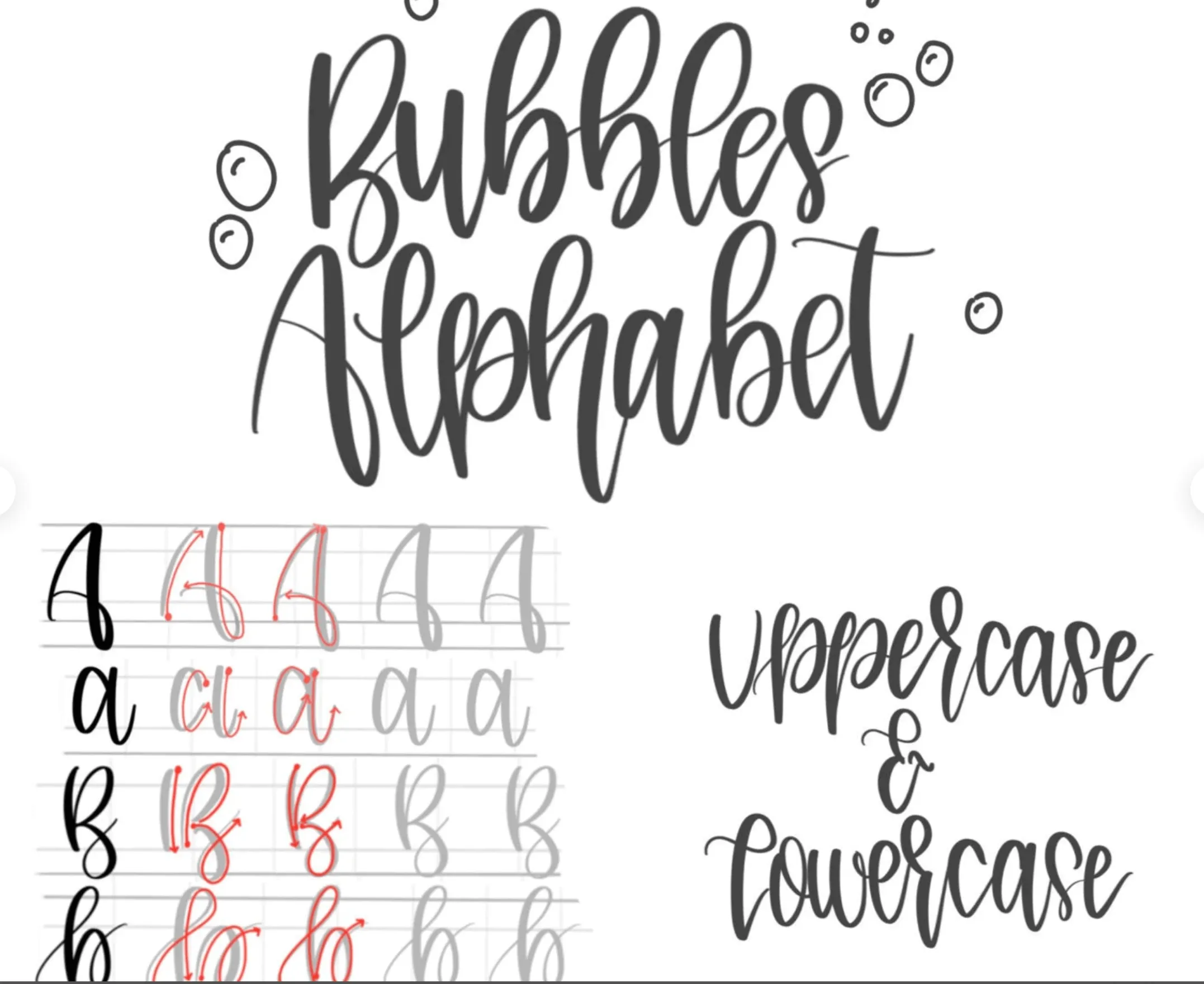 Lettering Practice Sheets - Bubbles Alphabet