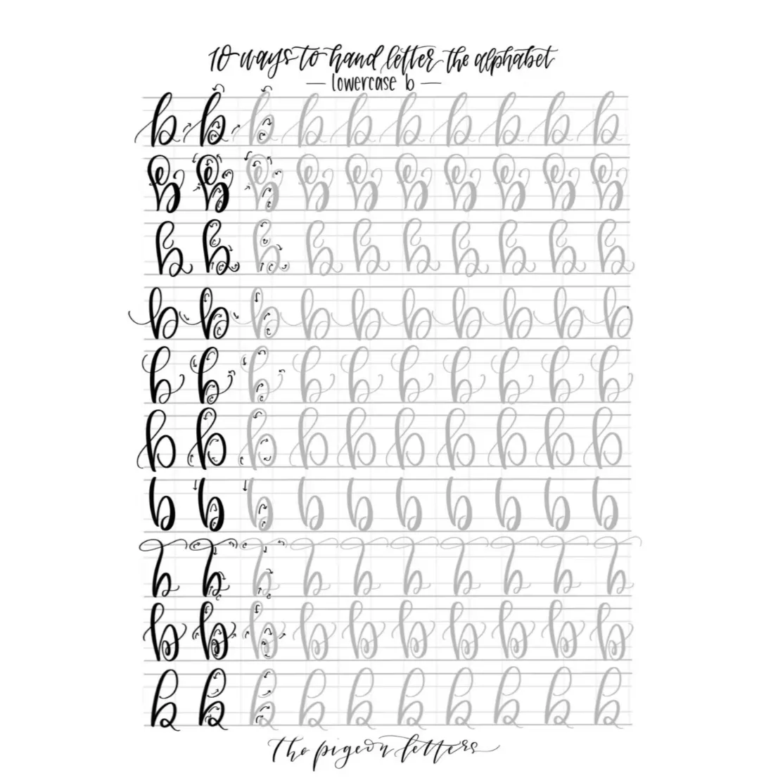 Lettering Practice Sheets - Lowercase Alphabet