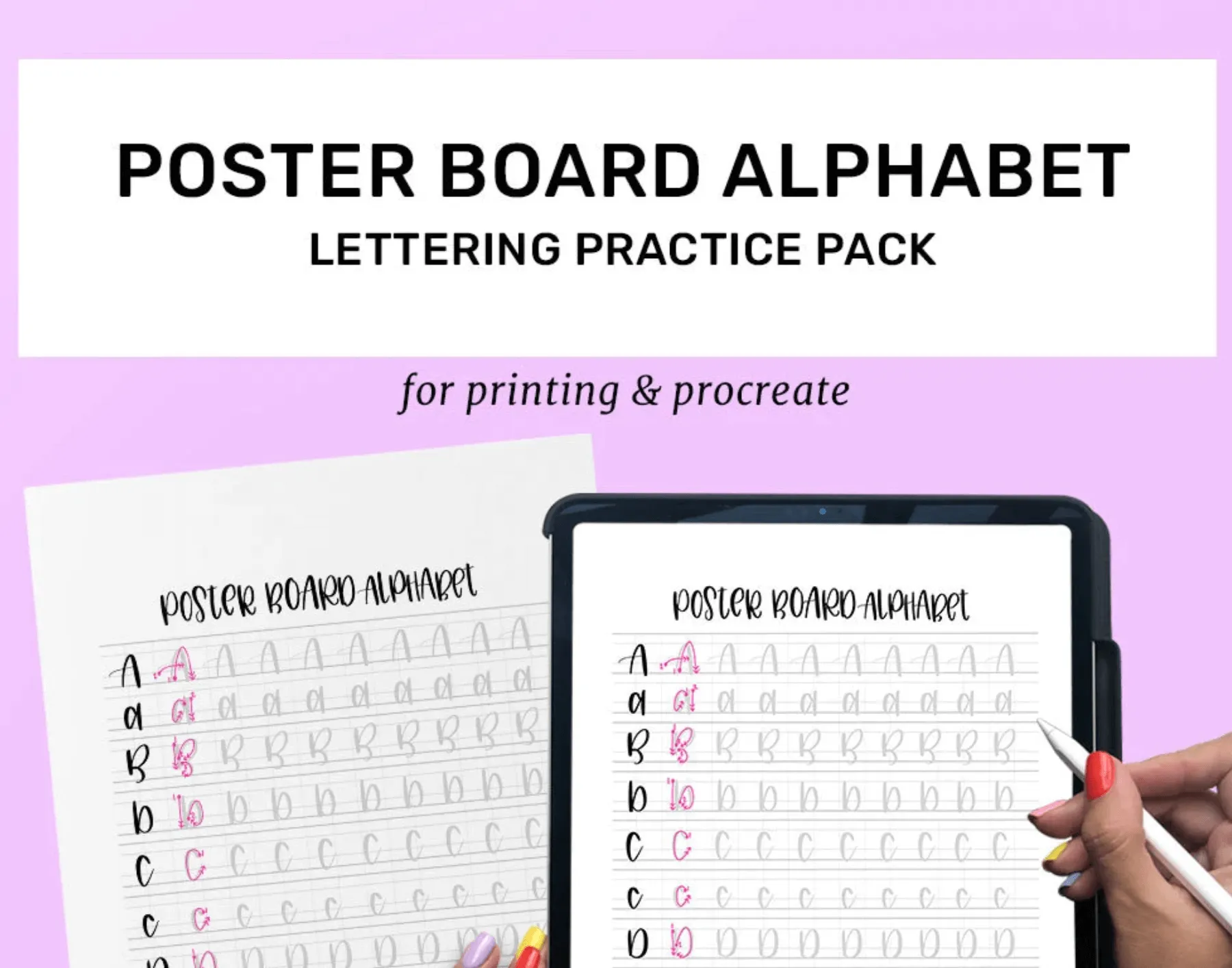 Lettering Practice Sheets - Poster Board Alphabet