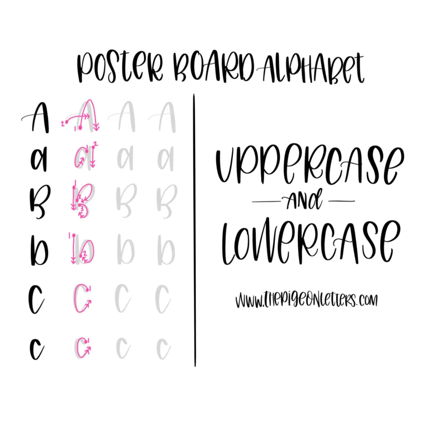 Lettering Practice Sheets - Poster Board Alphabet