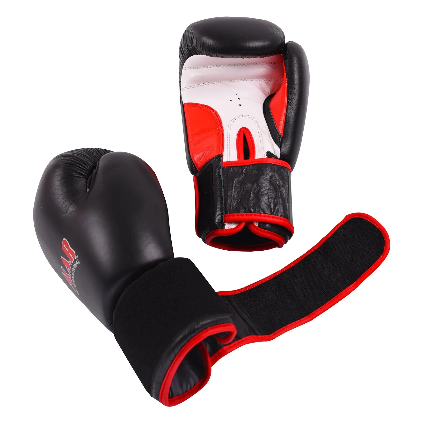 MAR-105A | Black Genuine Cowhide Leather Boxing/Kickboxing Gloves