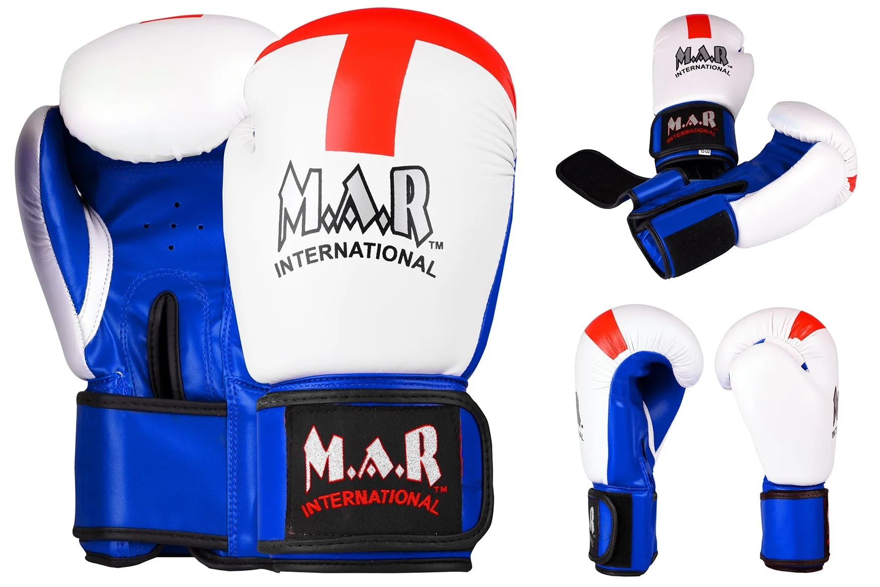 MAR-115 | White St Georges Boxing/Kickboxing Gloves