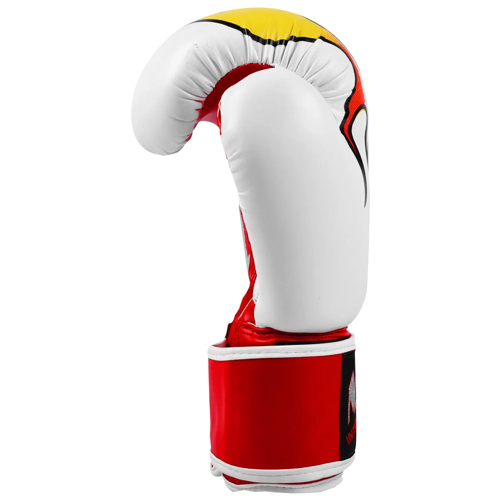 MAR-116 | White Flame Print Boxing/Kickboxing Gloves