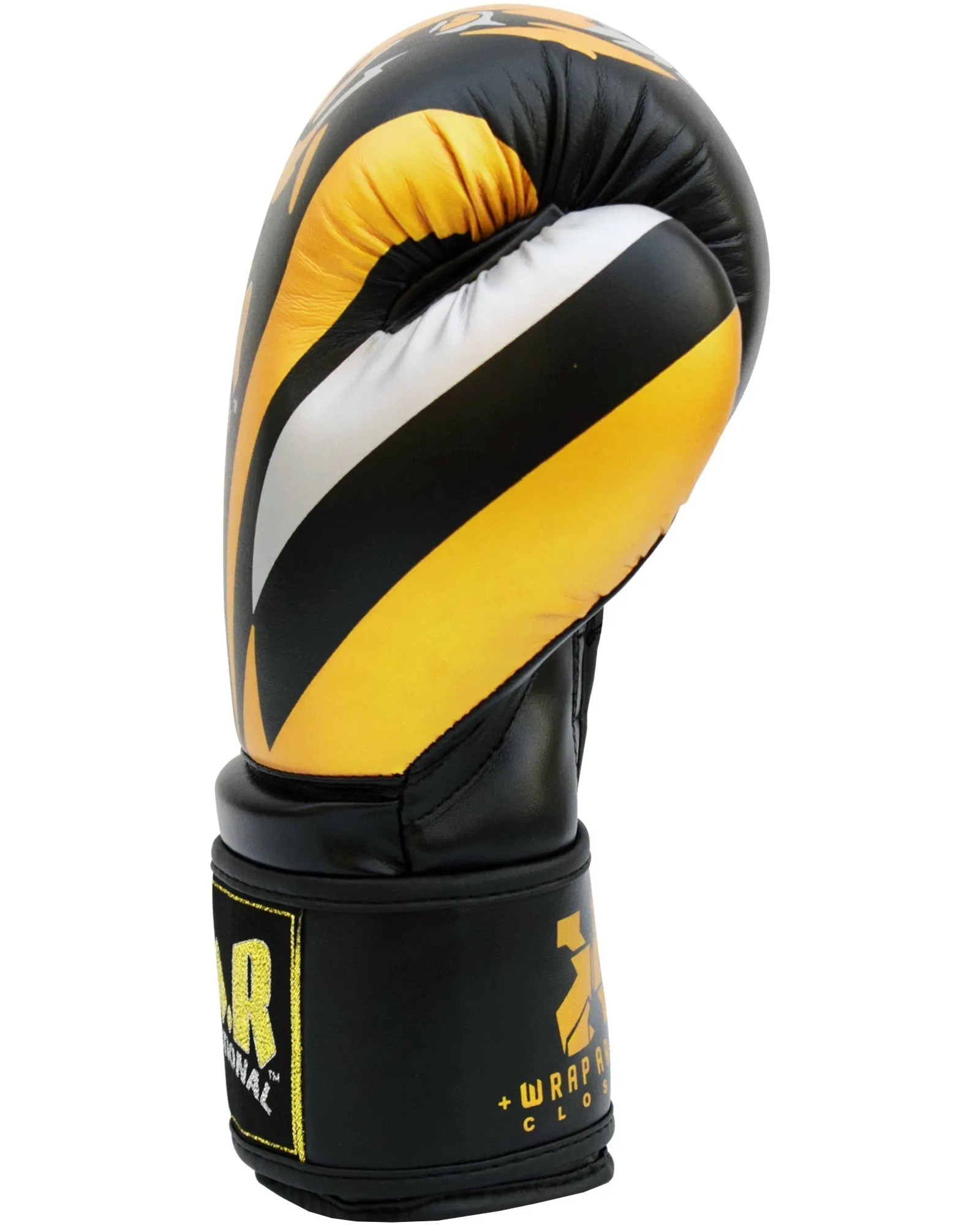 MAR-118B | Gold & Black Tiger Print Boxing & Kickboxing Gloves