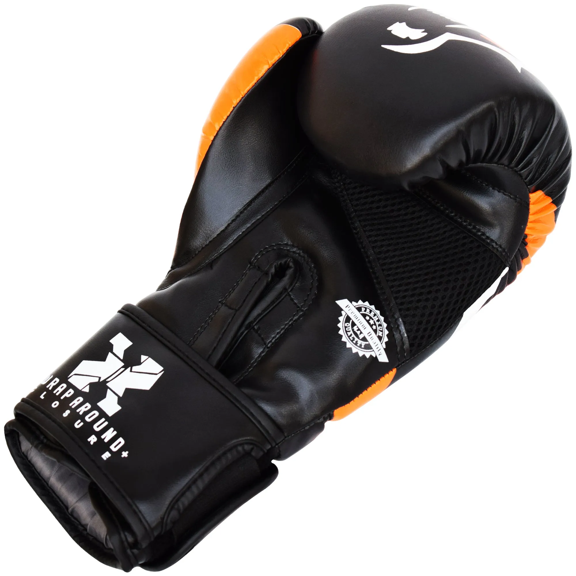 MAR-118C | Orange & Black Tiger Print Boxing & Kickboxing Gloves