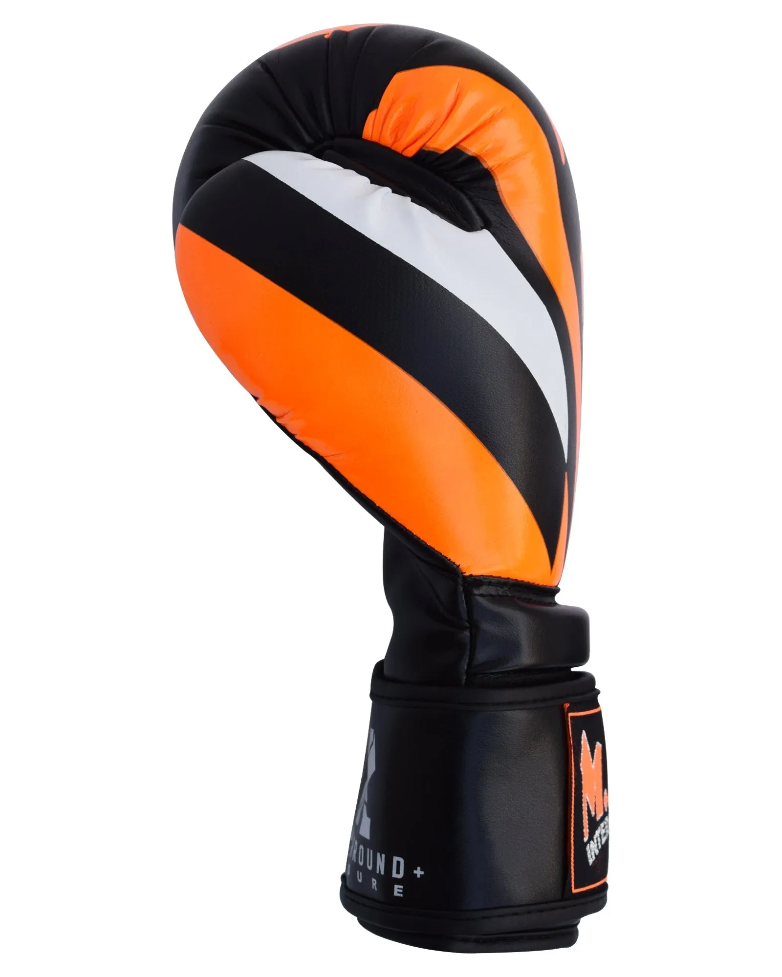 MAR-118C | Orange & Black Tiger Print Boxing & Kickboxing Gloves