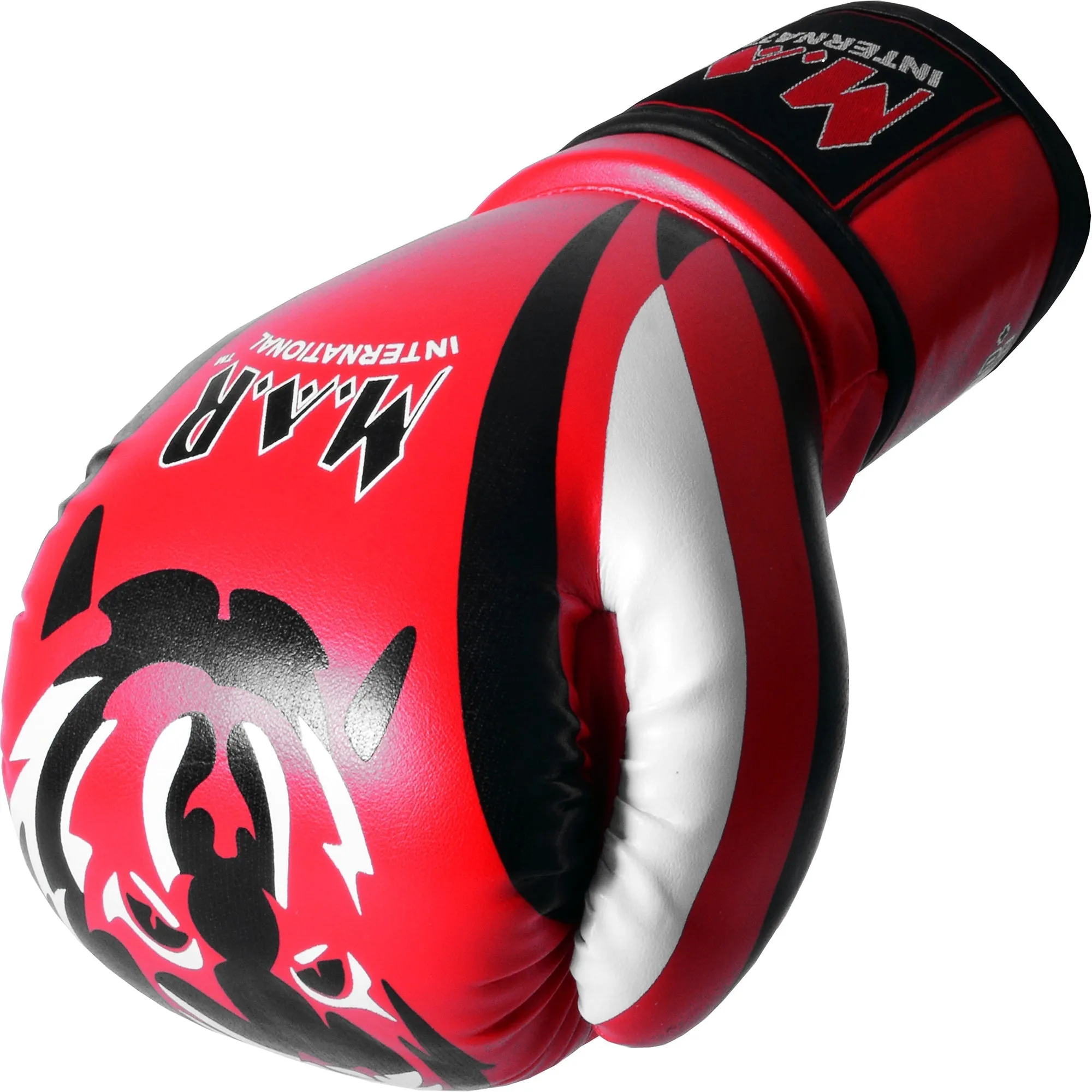 MAR-118D | Red & Black Tiger Print Boxing & Kickboxing Gloves