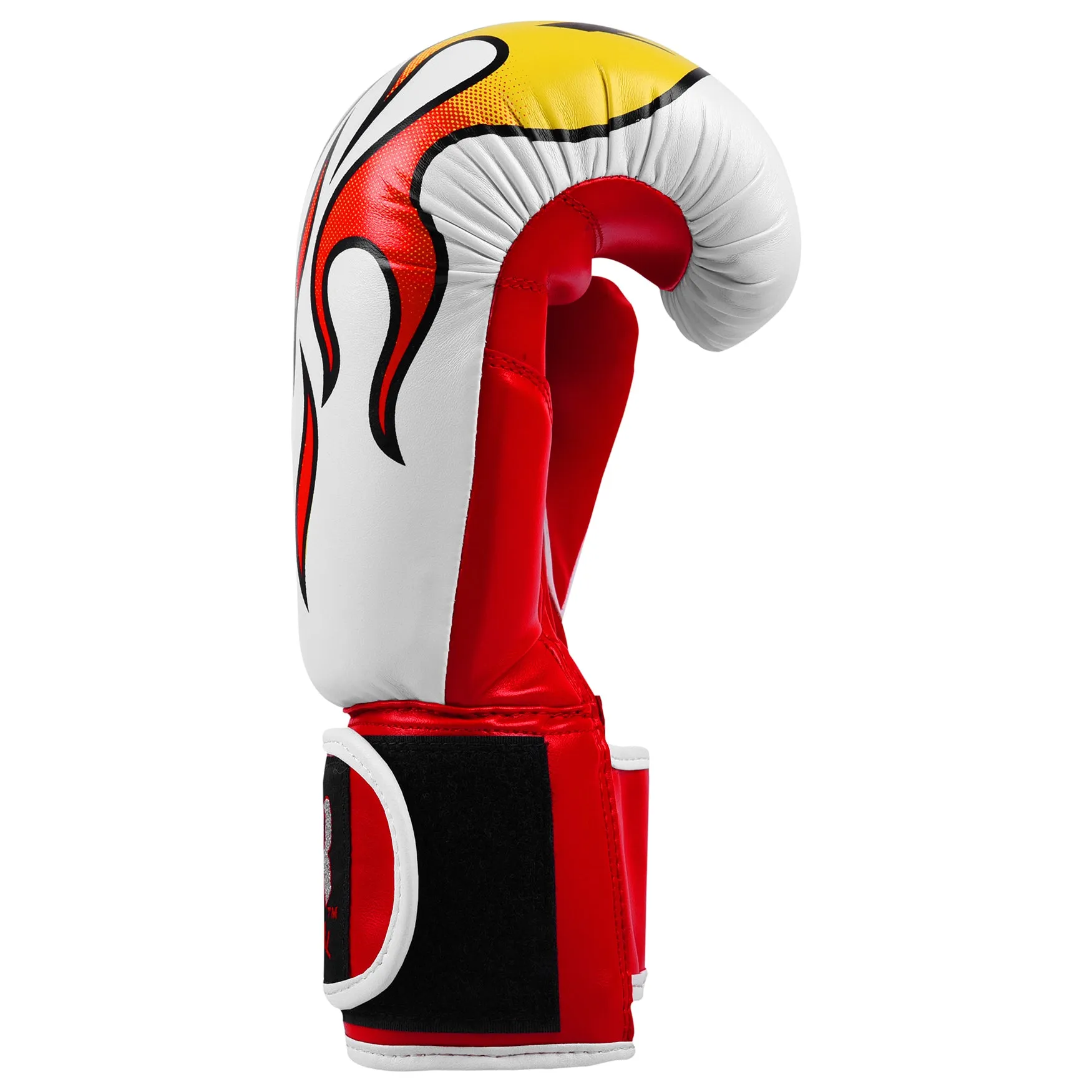 MAR-182 | White Flame Print Boxing/Kickboxing Gloves for Kids