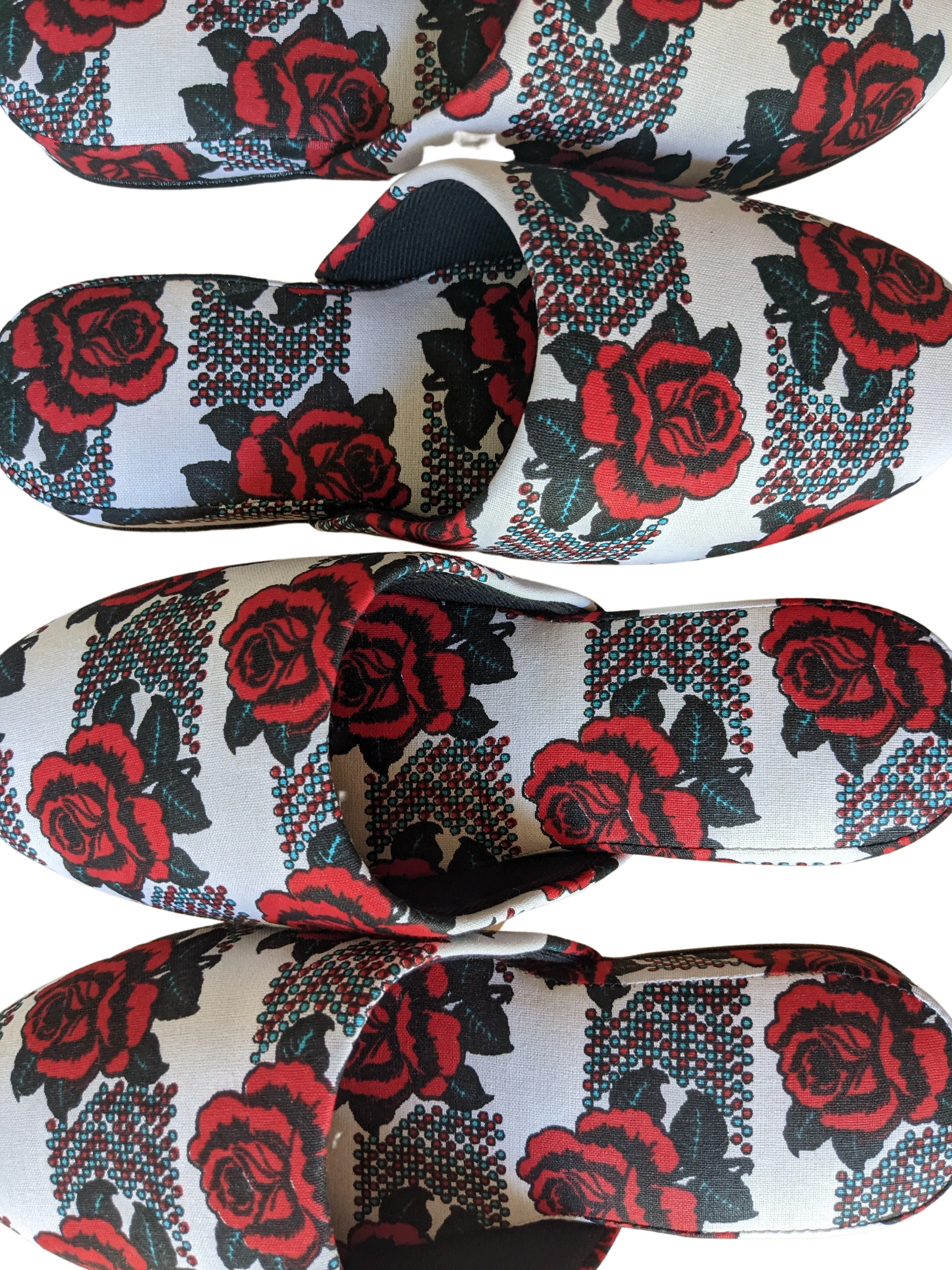 Medium Rose Print Mix Slippers [vinyl sole]  Rose M07 [Size: Medium] Rose M07