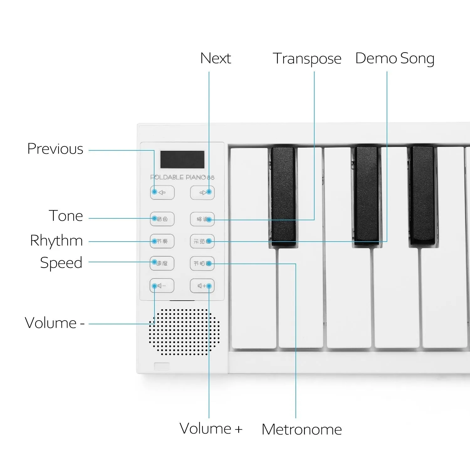 Multifunctional Foldable Portable Electronic Piano