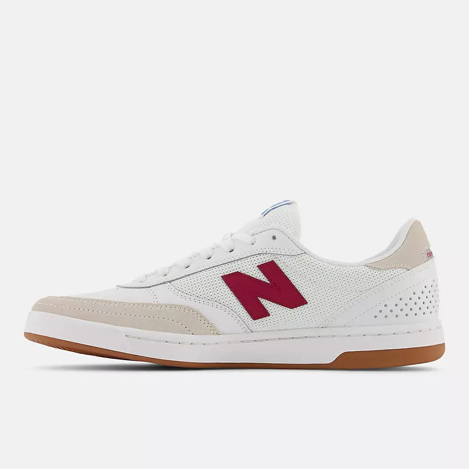 NEW BALANCE 440 WHITE WITH BURGUNDY 8