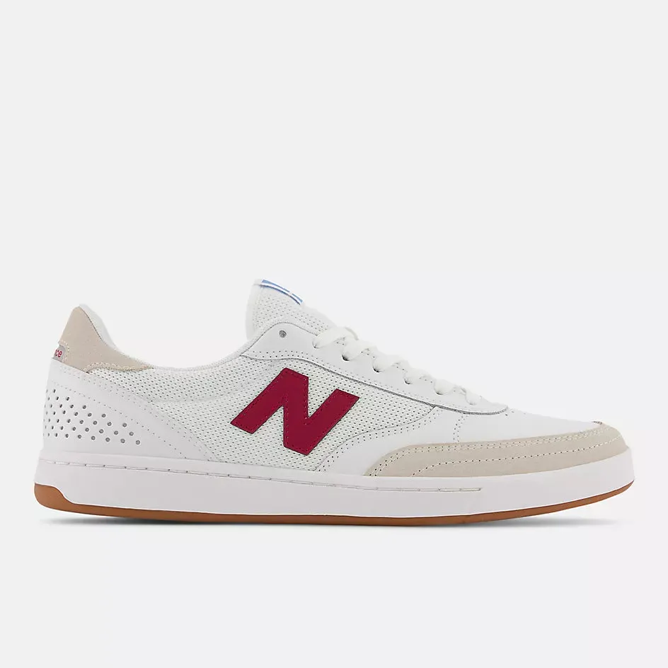 NEW BALANCE 440 WHITE WITH BURGUNDY 8