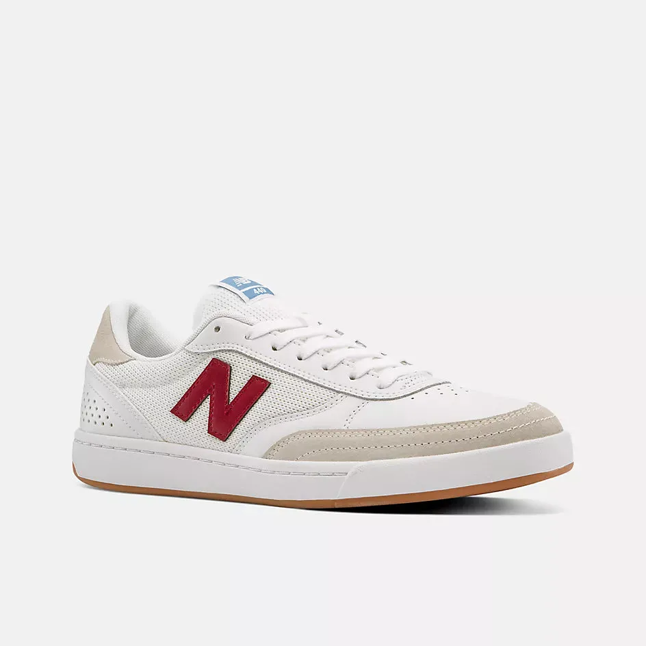 NEW BALANCE 440 WHITE WITH BURGUNDY 8