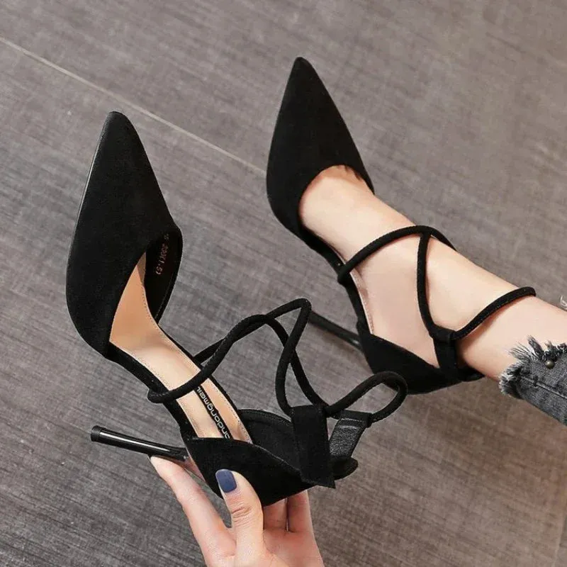 Newest Style High Heels Sexy Pumps Women Shoes 9cm Wedding Shoes for Women Bride Shallow Pointed Single Shoes