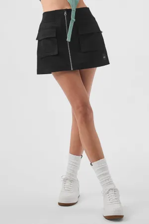 Night Out Cargo Skirt - Black