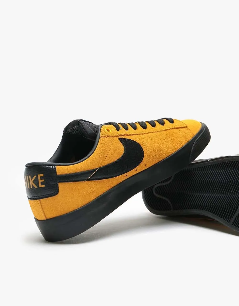 Nike SB Blazer Low GT Skate Shoes - University Gold/Black-University Gold