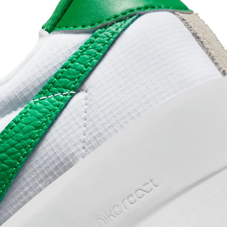 Nike SB Bruin React Skateboard Shoe - White/Lucky Green-White-Lucky Green