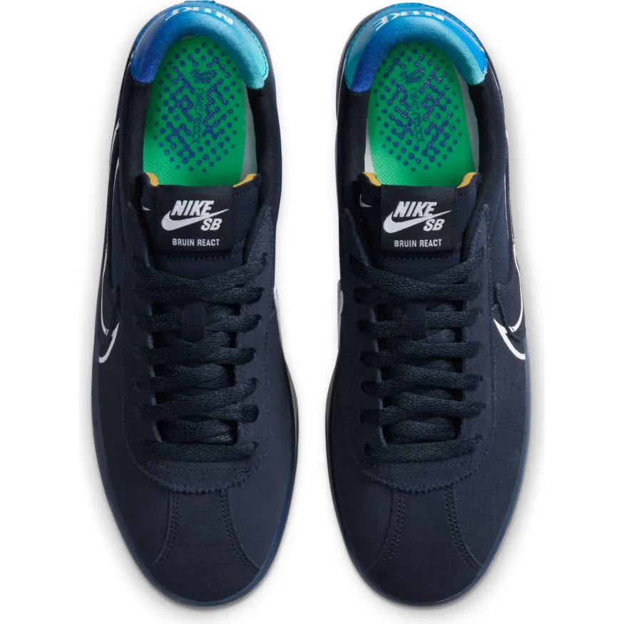 Nike SB Bruin React T Skateboard Shoe - Dark Obsidian/White-Hyper Jade