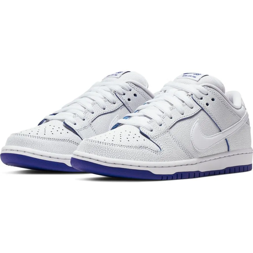 Nike SB Dunk Low Premium Skate Shoe - White/White - Game Royal