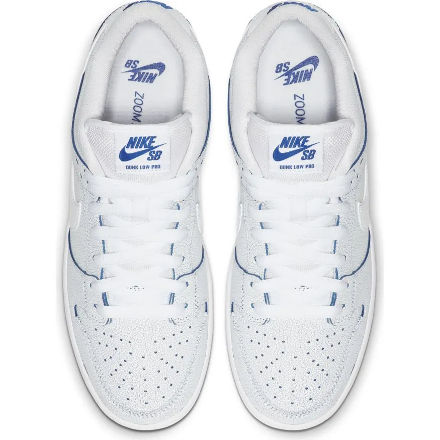 Nike SB Dunk Low Premium Skate Shoe - White/White - Game Royal