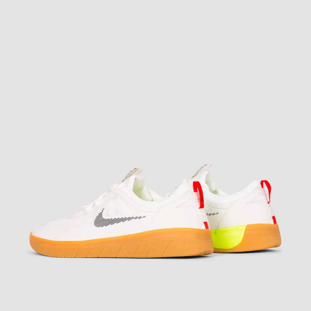 Nike SB Nyjah Free 2 Shoes - Summit White/Black/Bright Crimson