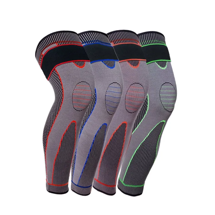 Nylon Knitted Riding Sports Extended Knee Pads, Size: M(Green Anti-slip)