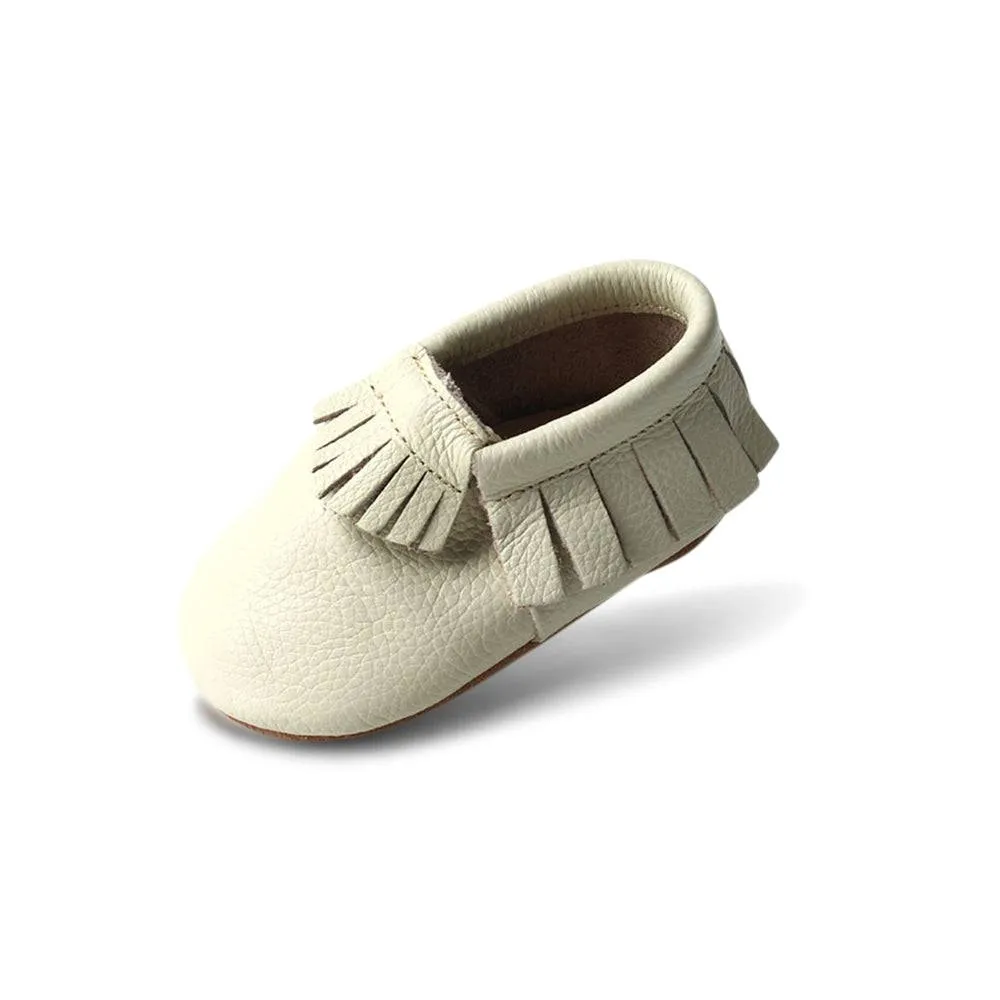 Oatmeal Cookie Baby Fringed Moccasin Shoe