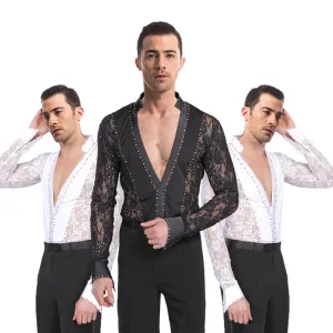 Obsessions #M112 Mens Lycra and Lace Ballroom - Latin Competition Shirt and Pants(sold seperately)