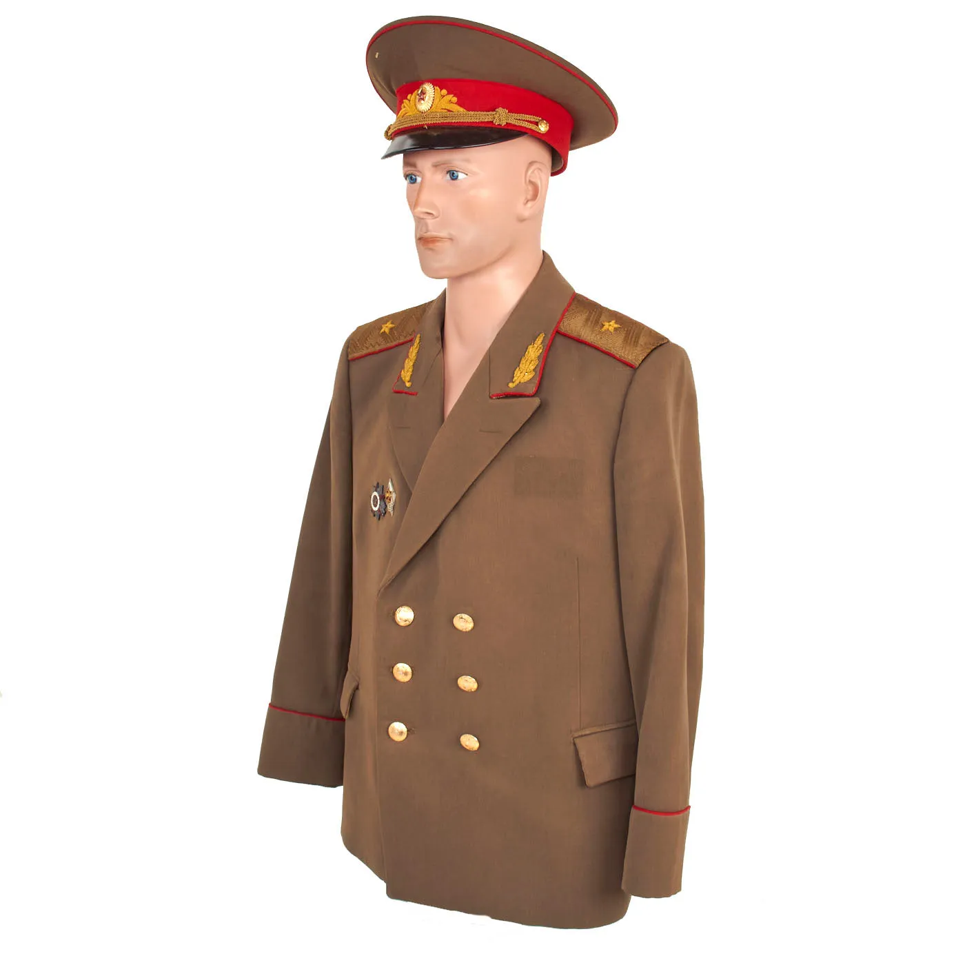 Original Cold War Soviet Major General Dress Uniform with Trousers and Cap - WWII Veteran