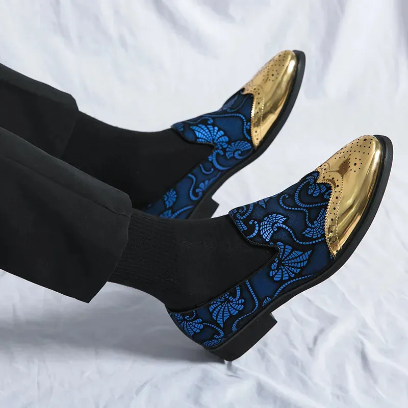 Patchwork Printed Leather Loafers