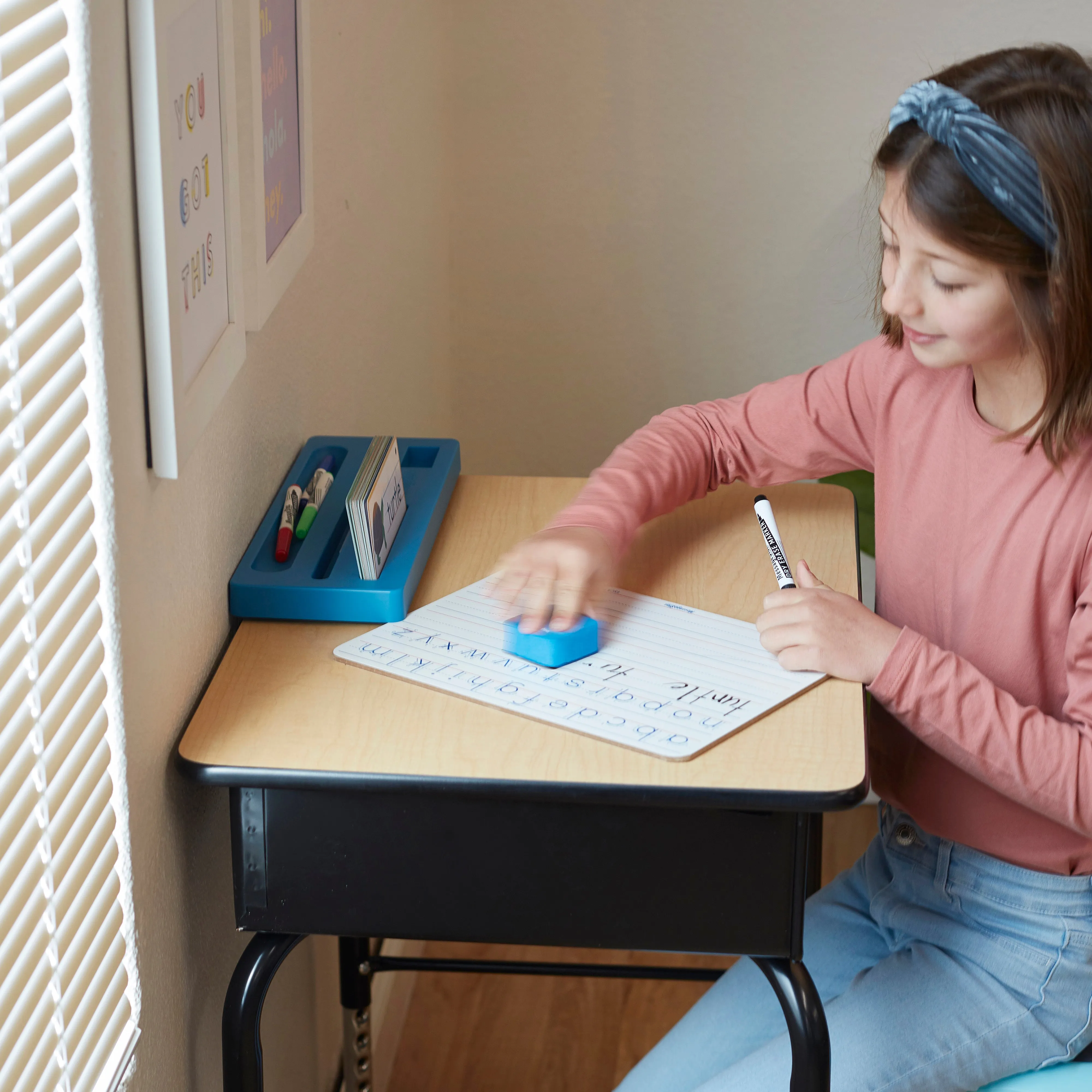 Printing Practice Station, Children's Learn to Write Dry-Erase Board and Flashcards