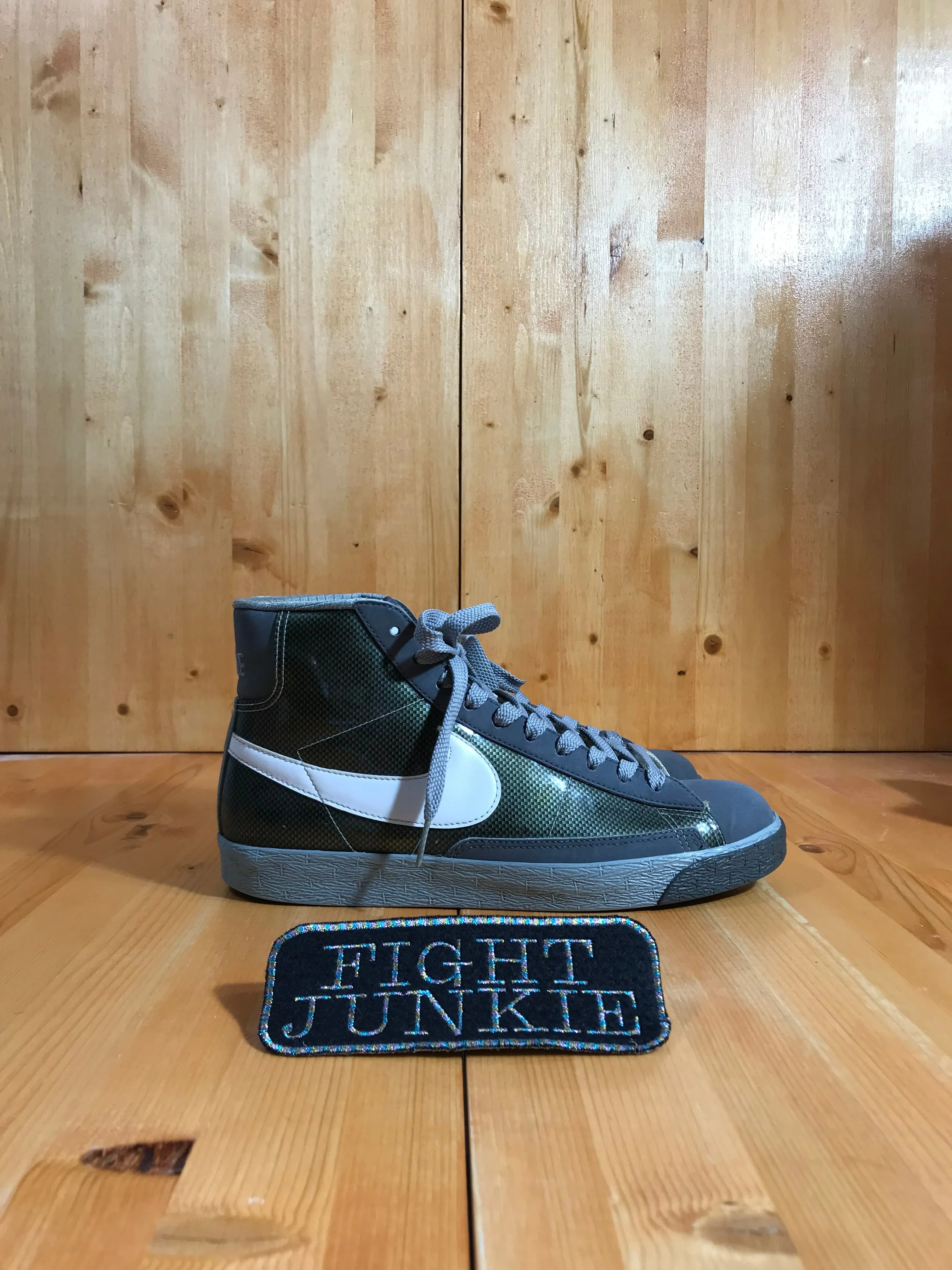 RARE! NIKE BLAZER HIGH Mens Size 8 Shoes Sneakers 2009 Carbon Fiber Shadow Gray 31664-004