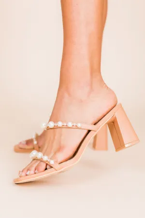 Reese Nude Pearl Strap Heels