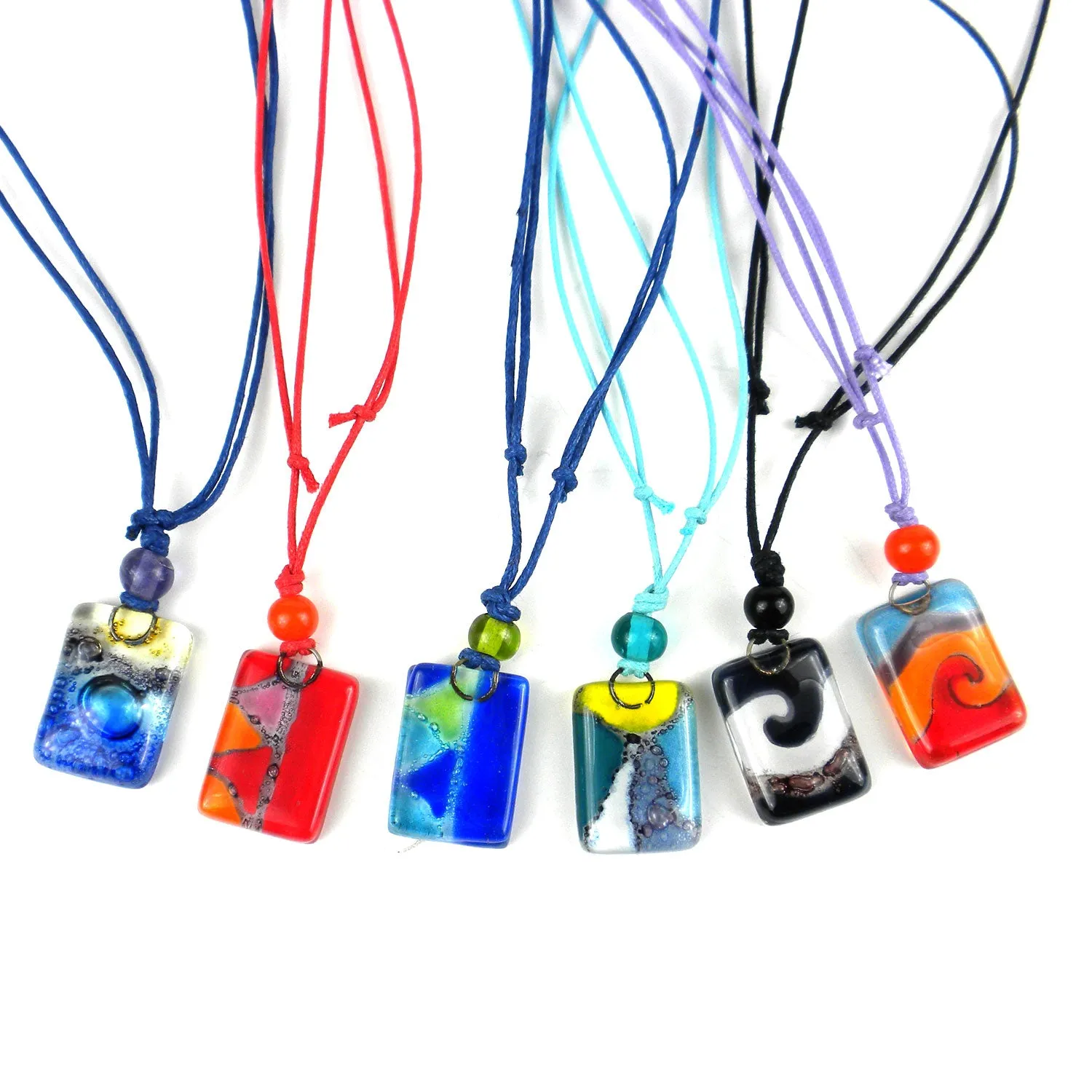 Sand and Sea Small Fused Glass Pendant Necklace Tili Glass