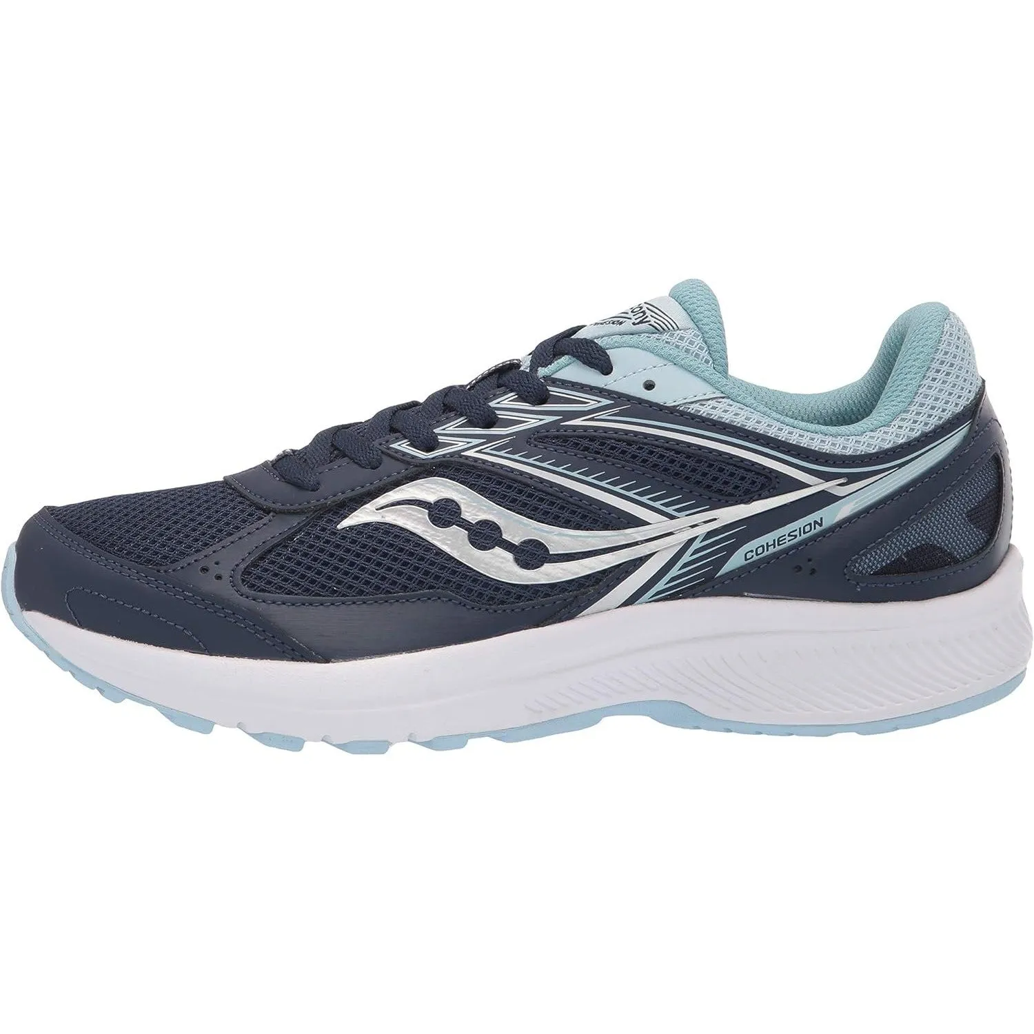 Saucony Women's Cohesion 14 Road Running Shoe, Navy/Sky, 7.5