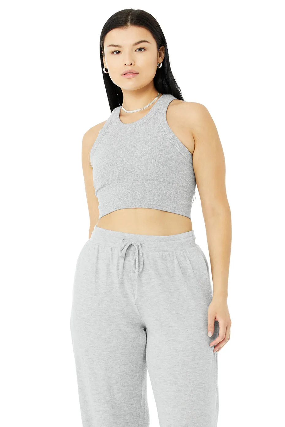 Seamless Delight High Neck Bra - Athletic Heather Grey