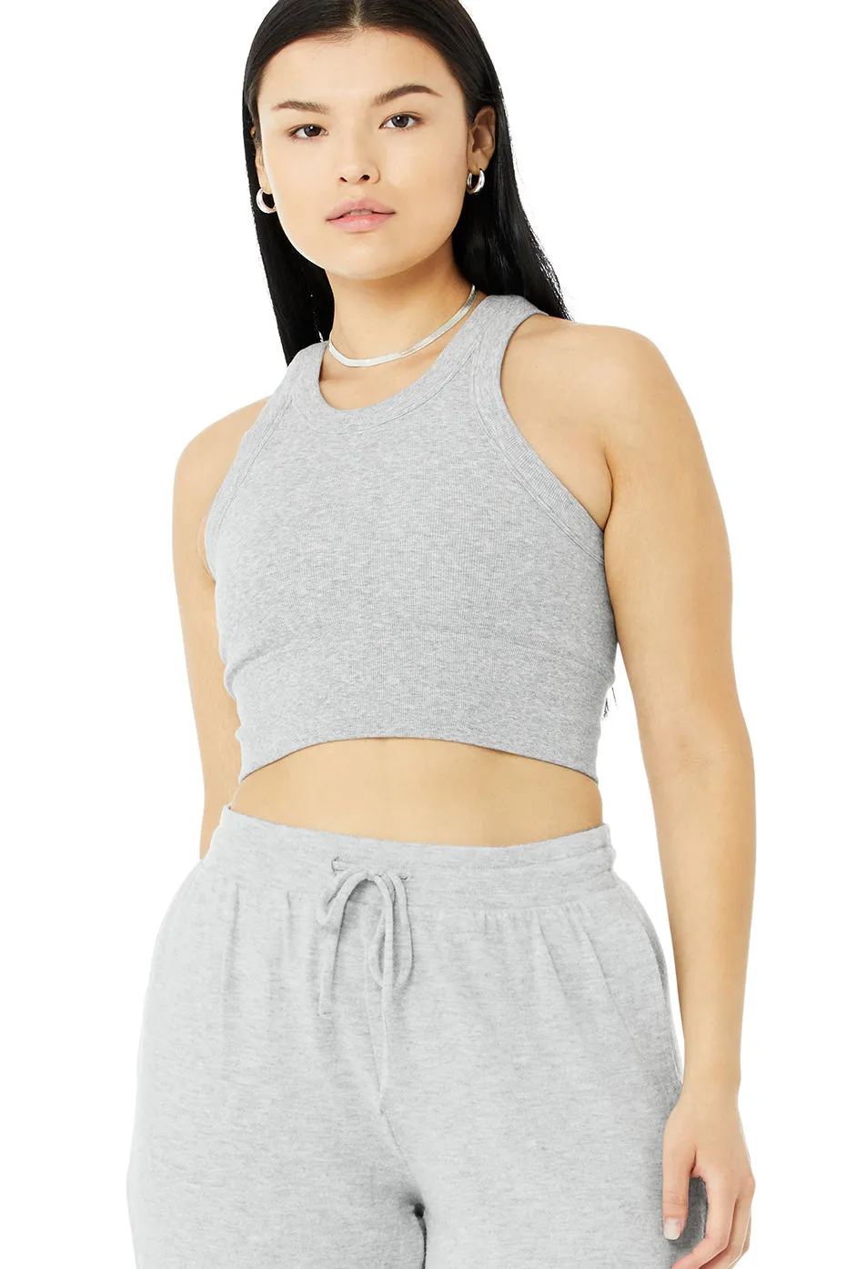 Seamless Delight High Neck Bra - Athletic Heather Grey