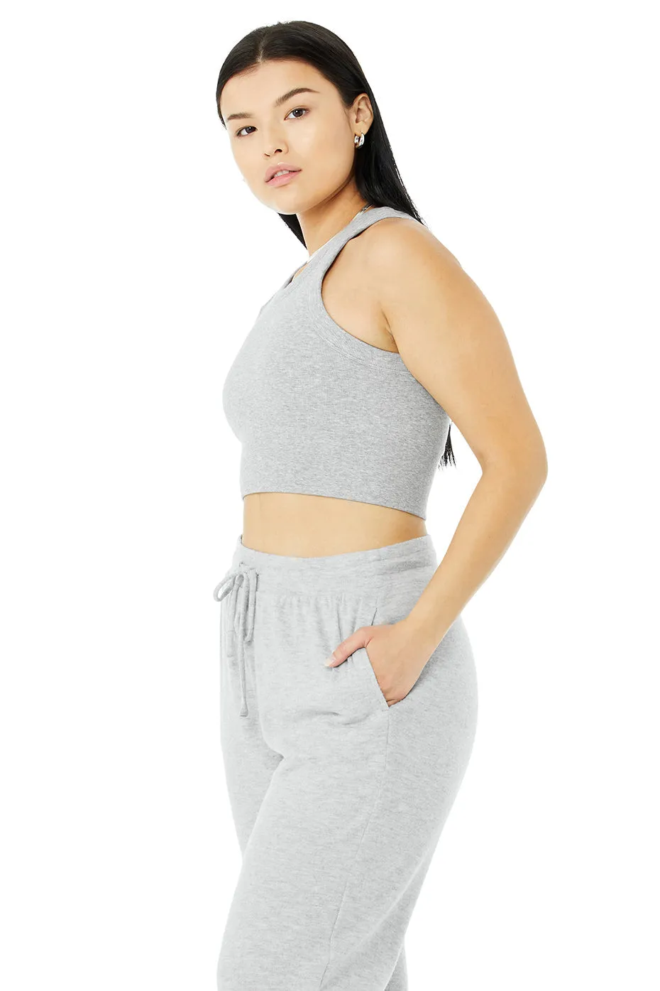 Seamless Delight High Neck Bra - Athletic Heather Grey