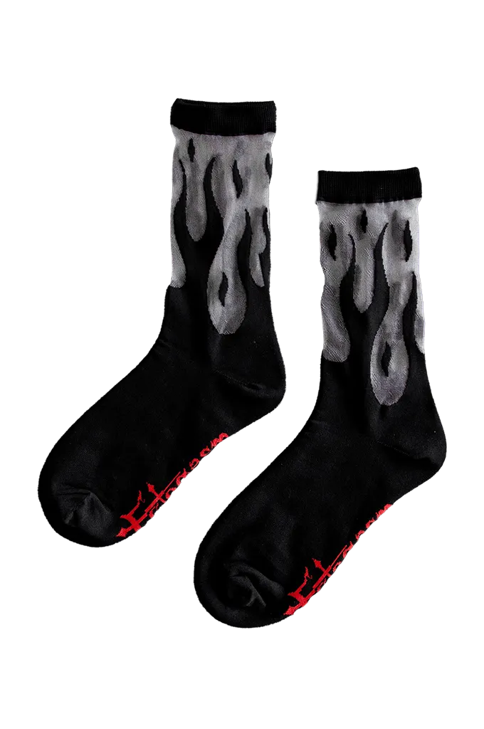 Sheer Flame Socks