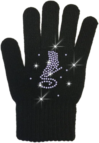 Skating Gloves with Rhinestone Skate