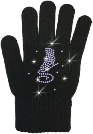 Skating Gloves with Rhinestone Skate