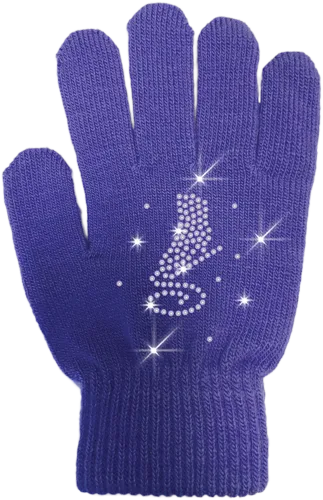 Skating Gloves with Rhinestone Skate